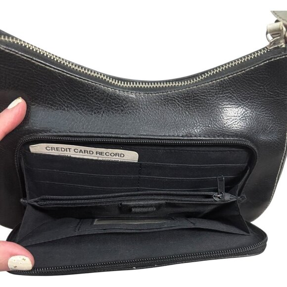 Duck Head Vintage Black White Leather Small Handbag w Feet One Size - Picture 8 of 9